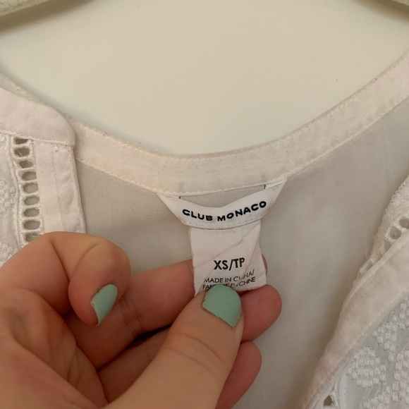 Club Monaco white short sleeved blouse - Picture 3 of 3